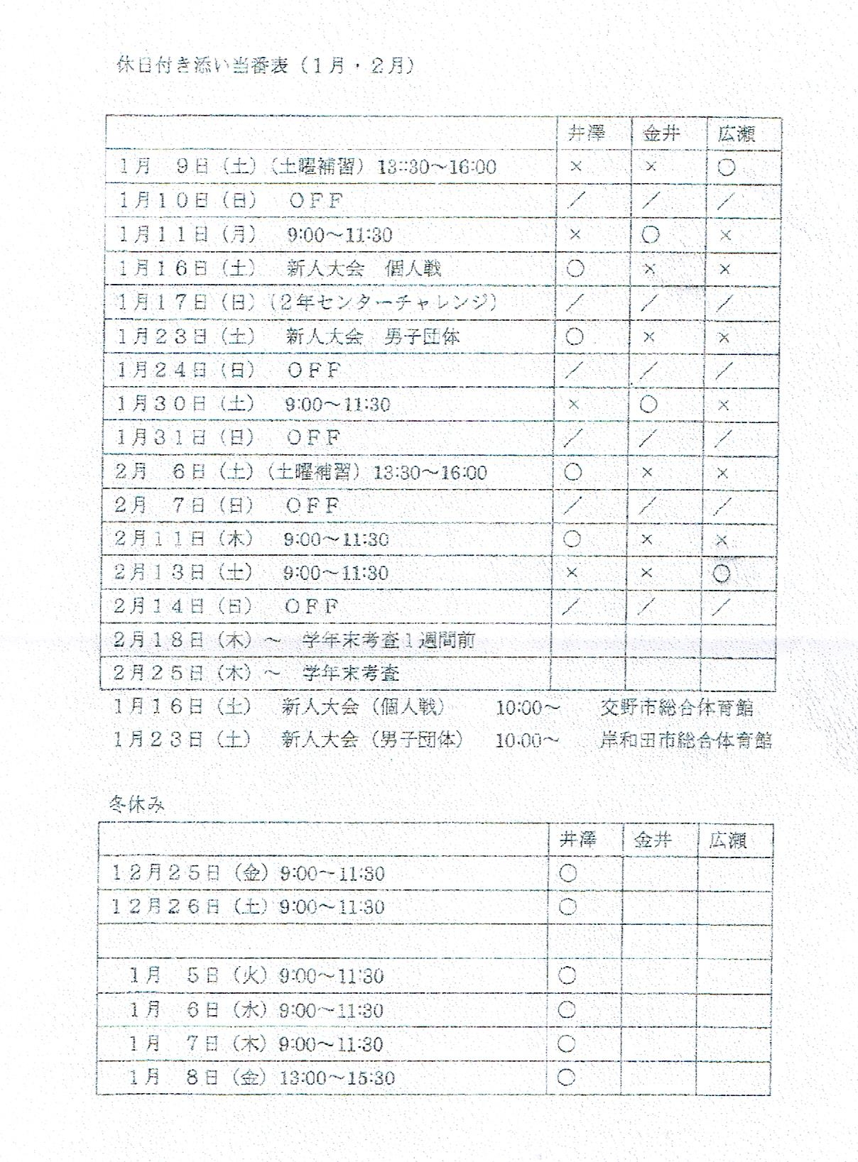 練習日